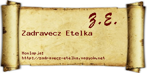 Zadravecz Etelka névjegykártya